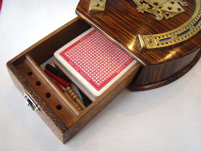 An exquisite Victorian zebra wood cribbage board circa 1890. — image 4